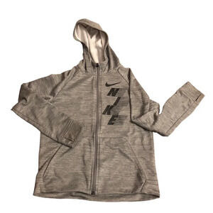 NIKE dri-fit full zip performance hoodie jacket grey size L
